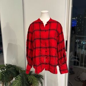 Banana Republic Red and Black Plaid Shirt